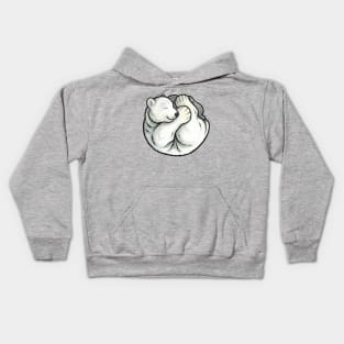 Sleeping polar bear cub Kids Hoodie